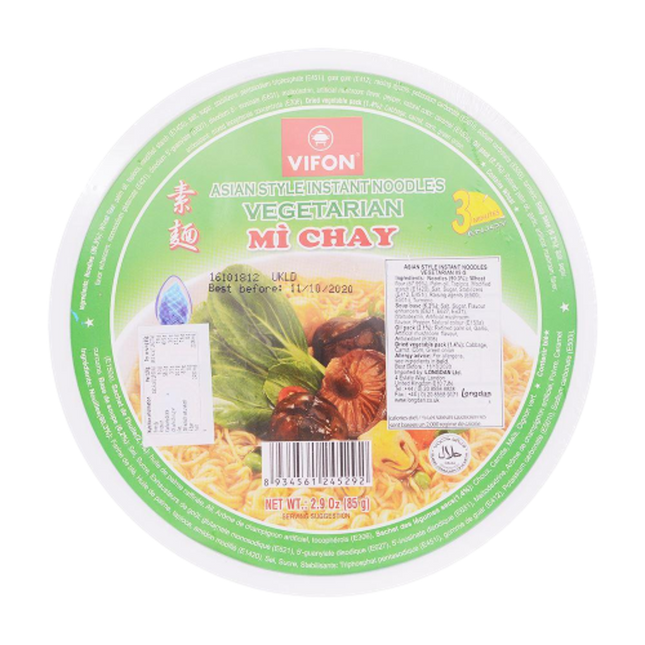 Vifon Asian Style Instant Noodles Vegetarian bowl 85g (Case 12)