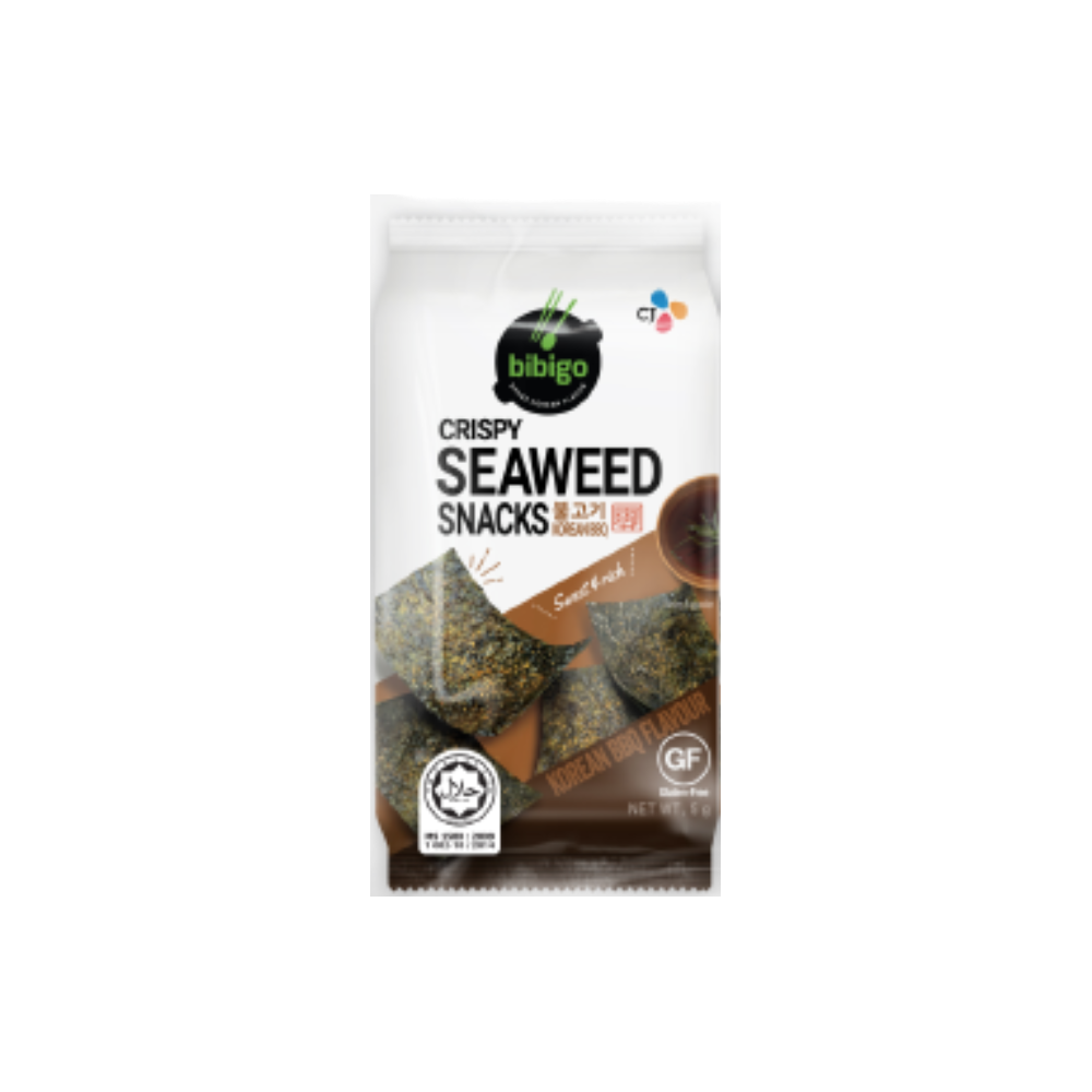 CJ BIBIGO Crispy Seaweed Snacks BBQ Flavour (3pcs) 15g (Case 12)