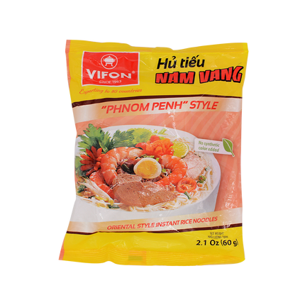 VIFON Oriental Style Instant Rice Noodle Phnom Penh Style Bag 60g (Case 30)