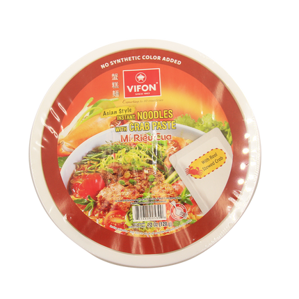 Vifon Asian Style Instant Noodles With Crab Paste Bowl 120g (Case 36)
