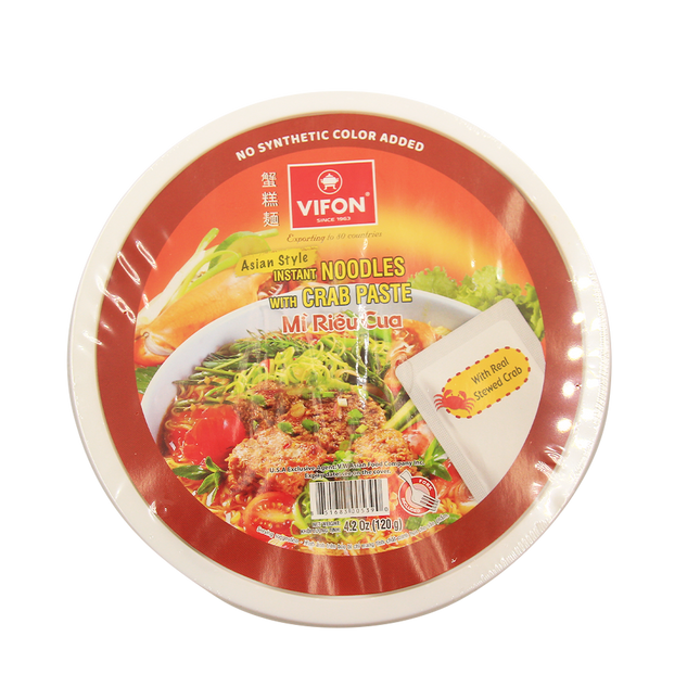 Vifon Asian Style Instant Noodles With Crab Paste Bowl 120g (Case 36)
