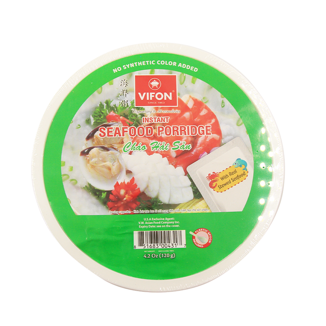 Vifon Instant Seafood Porridge Bowl 120g (Case 36)