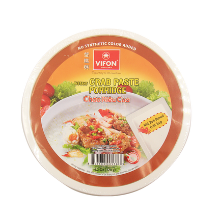 Vifon Instant Porridge With Crab Paste Bowl  120g (Case 36)