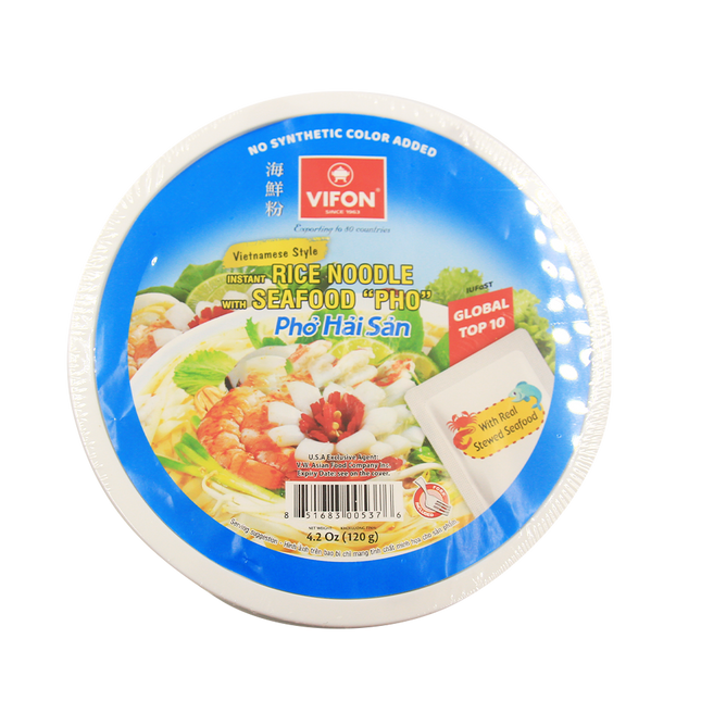 Vifon Vietnamese Style Instant Rice Noodles With Seafood Bowl 120g (Case 36)