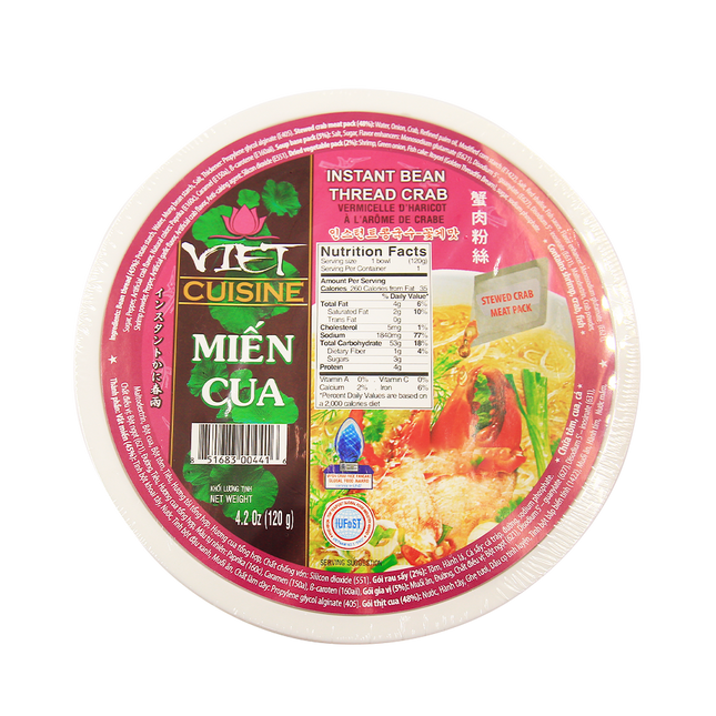 Vifon Instant Crab Bean Thread Bowl 120g (Case 36)
