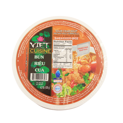 Vifon Instant Sour Crab Soup Vermicelli Bowl 120g (Case 36)