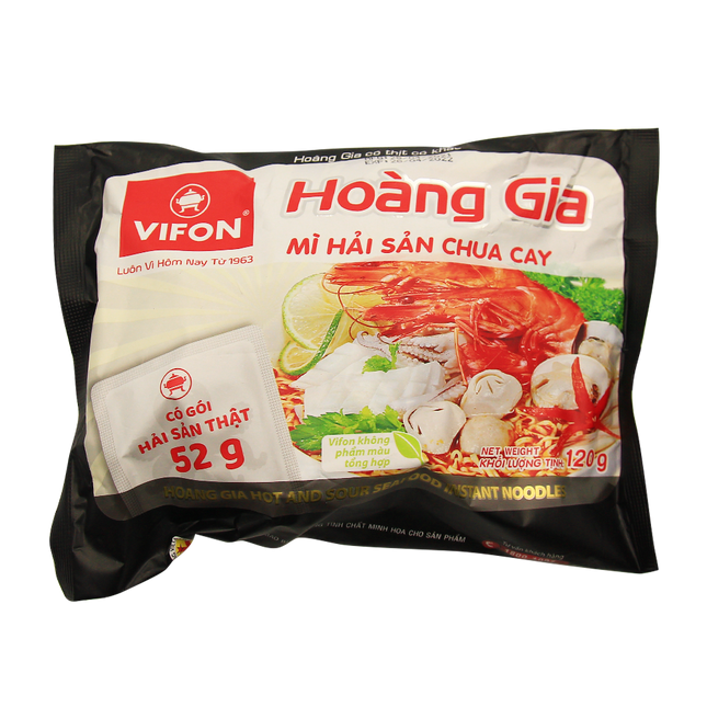 Vifon Asian Style Instant Noodles With Seafood Bag 120g (Case 18)