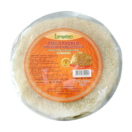 LD Rice Cracker With Coconut & White Sesame 22cm 500g (Case 20)