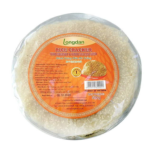 LD Rice Cracker With Coconut & White Sesame 22cm 500g (Case 20)