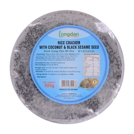 LD Rice Craker With Coconut & Black Sesame 22cm 500g (Case 20)
