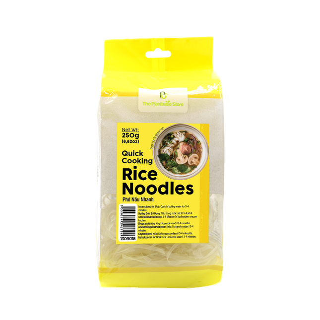 The Plantbase Store Quick Cooking Rice Noodles 3mm 250g (Case 20)