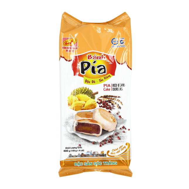 Tan Hue Vien Vegetarian Pia Cake Red Bean - Durian 400g (Case 20)
