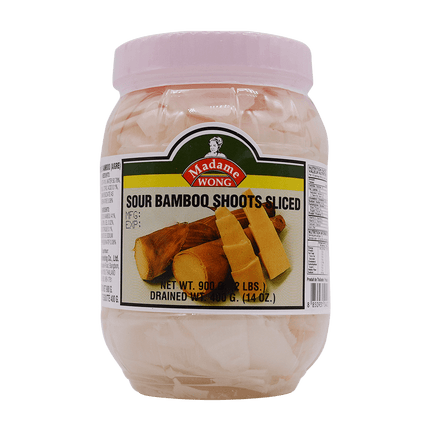 MADAME WONG Sour Bamboo Shoot Sliced 900g (Case 12)
