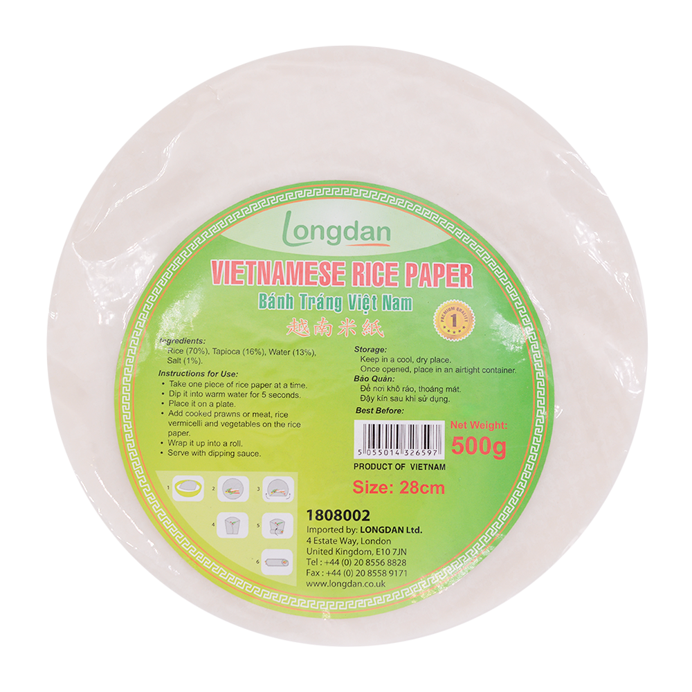 Longdan Vietnamese Rice Paper 28Cm 500G (Case 20)