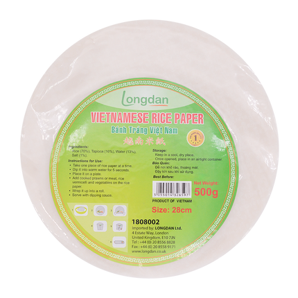 Longdan Vietnamese Rice Paper 28Cm 500G (Case 20)