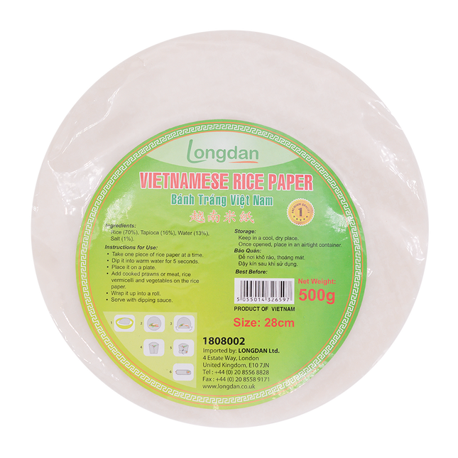 Longdan Vietnamese Rice Paper 28Cm 500G (Case 20)