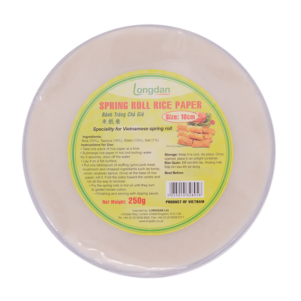 Longdan Spring Roll Rice Paper 18cm 250g (Case 40)