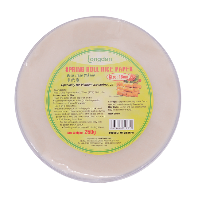 Longdan Spring Roll Rice Paper 18cm 250g (Case 40)
