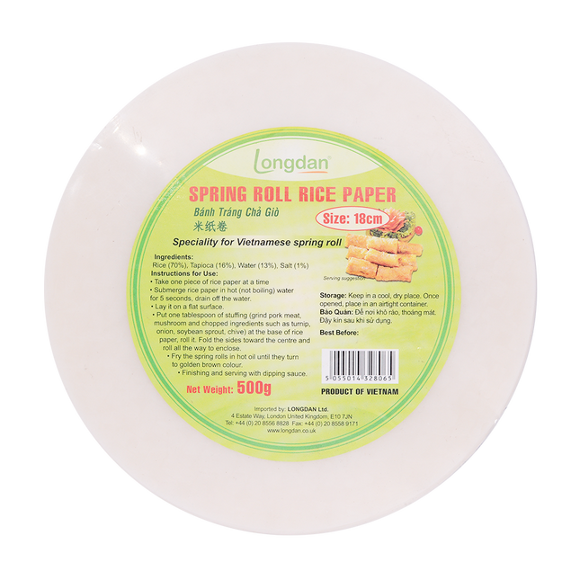 Longdan Spring Roll Rice Paper 18cm 500g (Case 20)