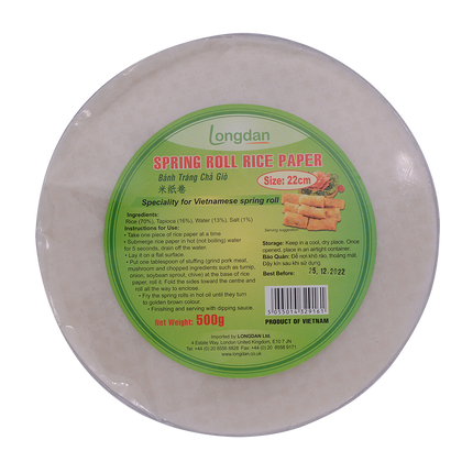 Longdan Spring Roll Rice Paper 22cm 500g (Case 20)