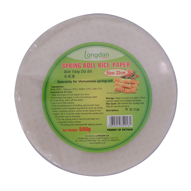 Longdan Spring Roll Rice Paper 22cm 500g (Case 20)