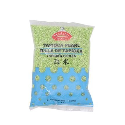 MADAME WONG Tapioca Pearl Small (Green) 400g (Case 50)