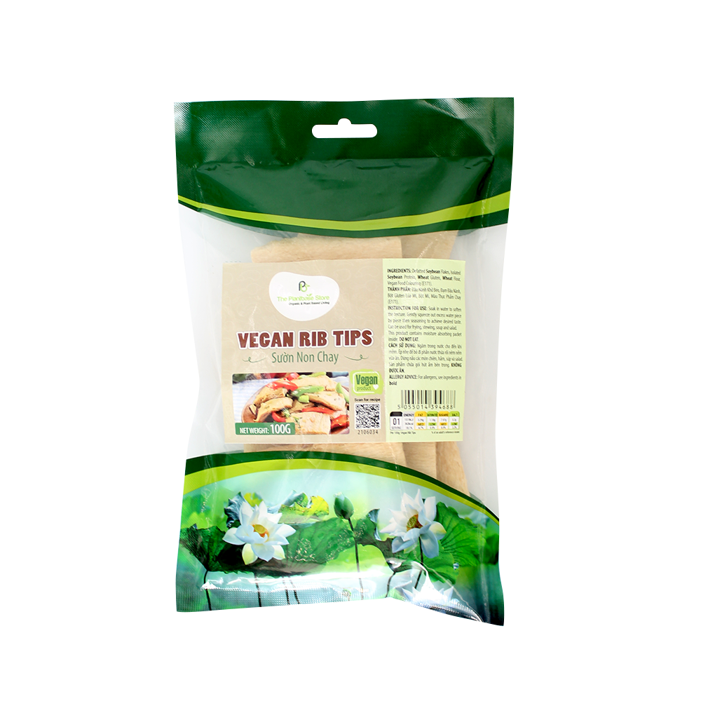 The Plantbase Store Vegan Rib Tips 100G (Case 30)