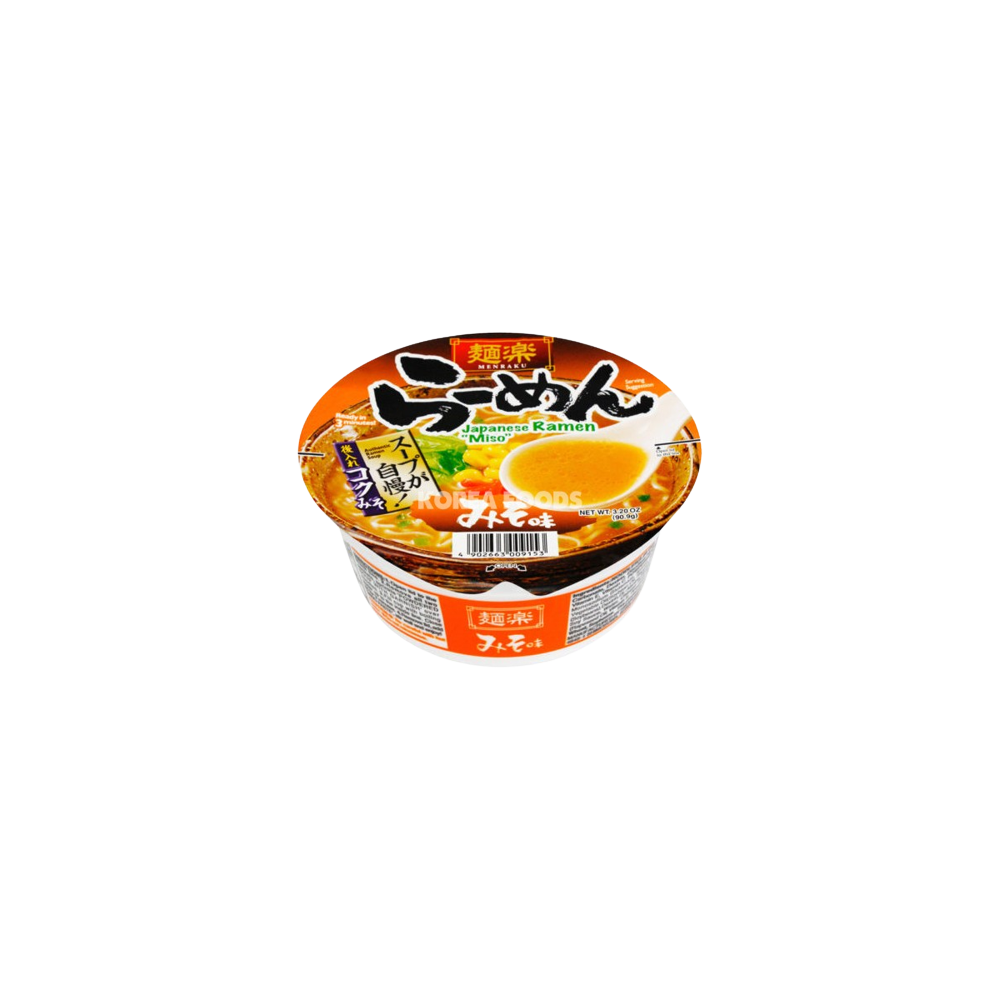 HIKARI MENRAKU Cup Ramen Miso Taste 90.9g (Case 12)