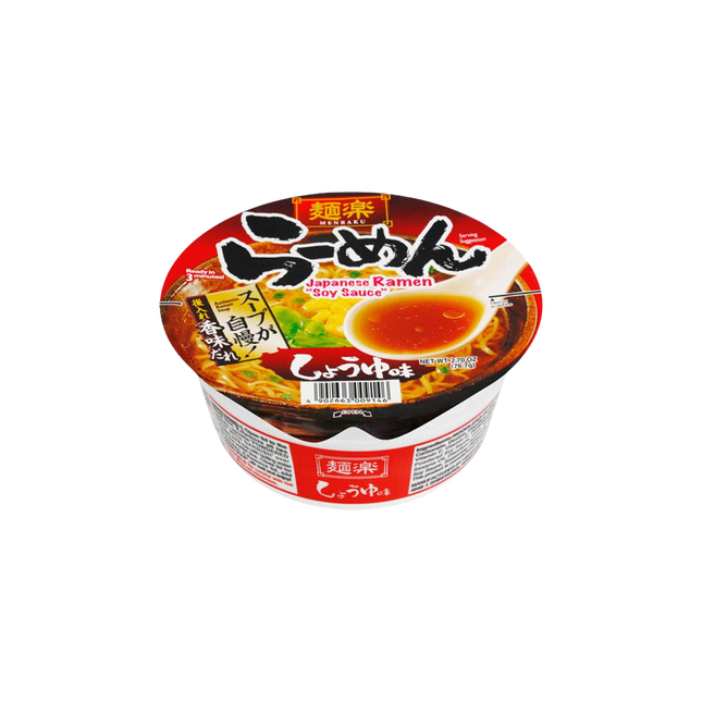 HIKARI MENRAKU Cup Ramen Shoyu Taste 76.7g (Case 12)