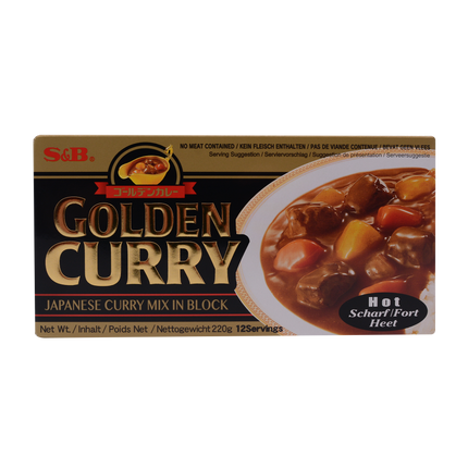 S&B Golden Curry Sauce Hot Mix 220g (Case 60)
