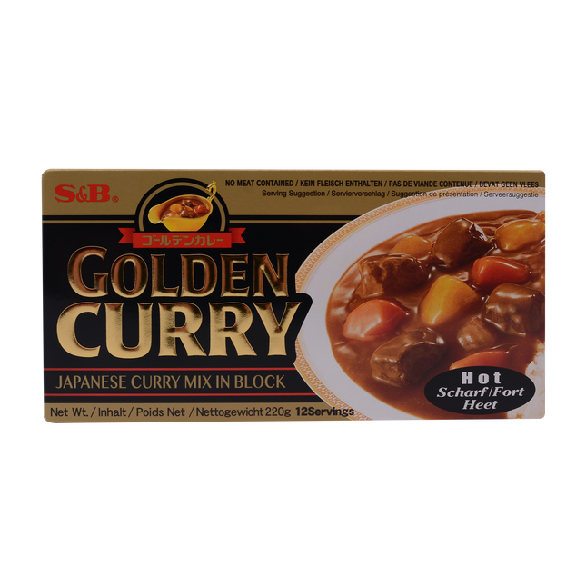 S&B Golden Curry Sauce Hot Mix 220g (Case 60)