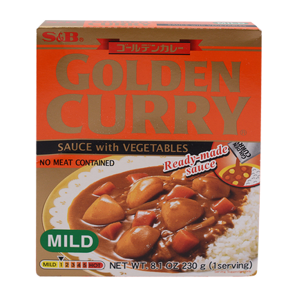 S&B Retort golden Veg Curry Mild 230g (Case 30)