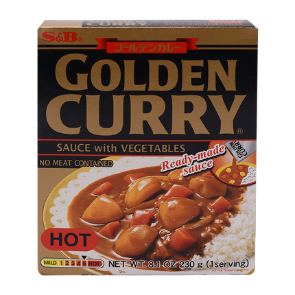 S&B Retort Golden Veg Curry Hot 230g (Case 30)