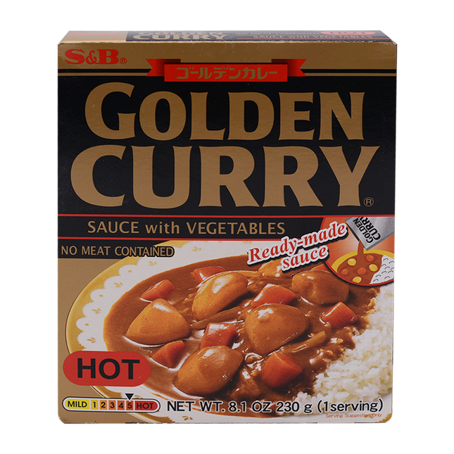 S&B Retort Golden Veg Curry Hot 230g (Case 30)