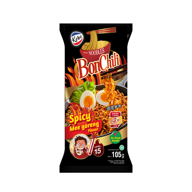 Kobe Mie Instant Noodle Bonchili Lv 15 105g (Case 24)
