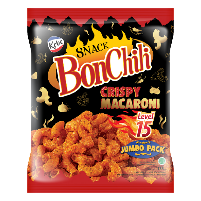 Kobe Bonchili Spicy Macaroni Snack Lv 15 135g (Case 24)