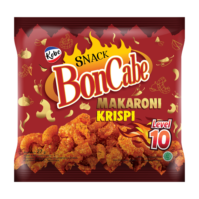 Kobe BonCabe Spicy Macaroni Snack Lv 10 (Case 60)