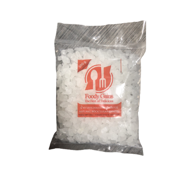 FOODY GAINS Natural Rock Sugar (White) 300g (Case 30)