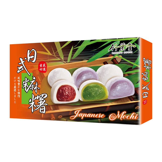 Bamboo House Mixed Flavor Of Japanese Style Mochi (Red Bean,Matcha, Taro) 450G (Case 24)