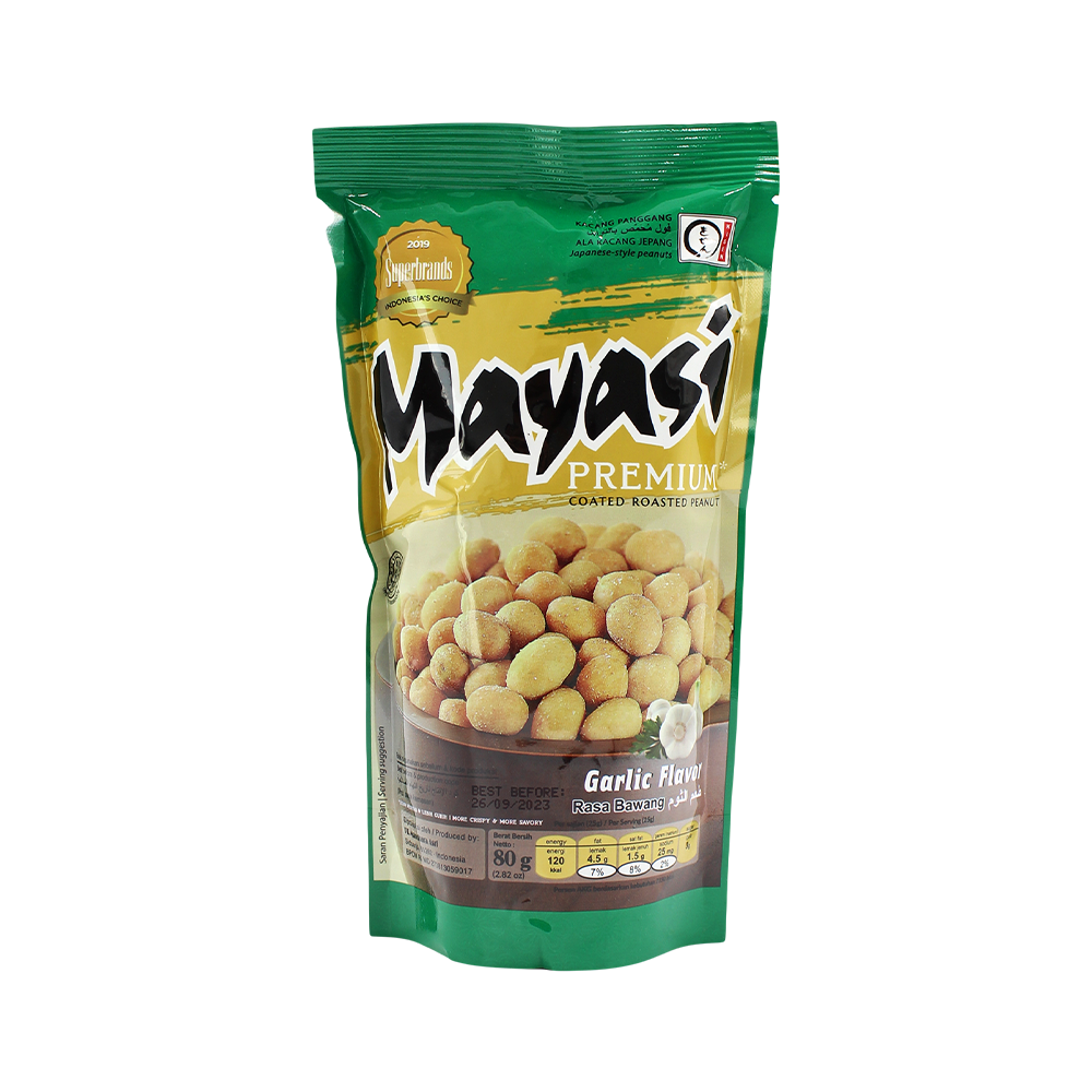 Mayasi Peanut Premium Garlic Flv 80g (Case 30)
