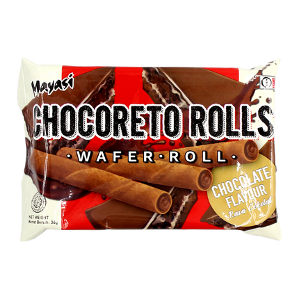 Mayasi Chocoreto Wafer Roll Chocolate Flv 34g (Case 40)