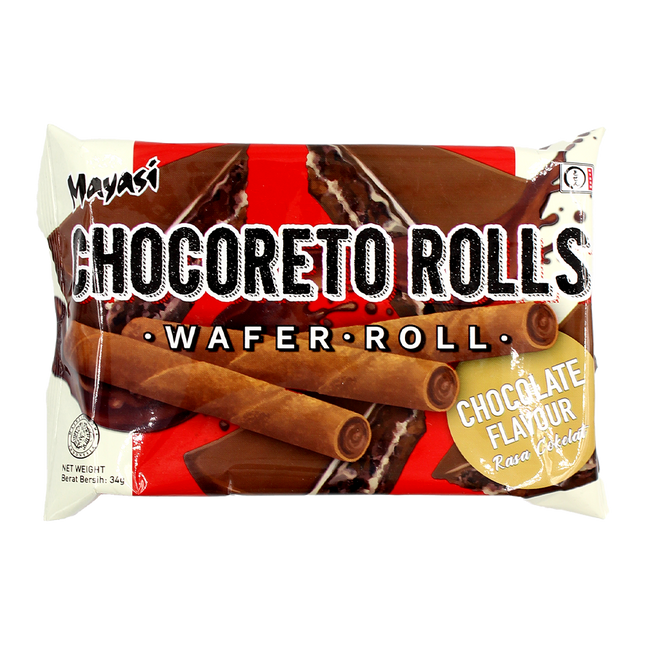 Mayasi Chocoreto Wafer Roll Chocolate Flv 34g (Case 40)