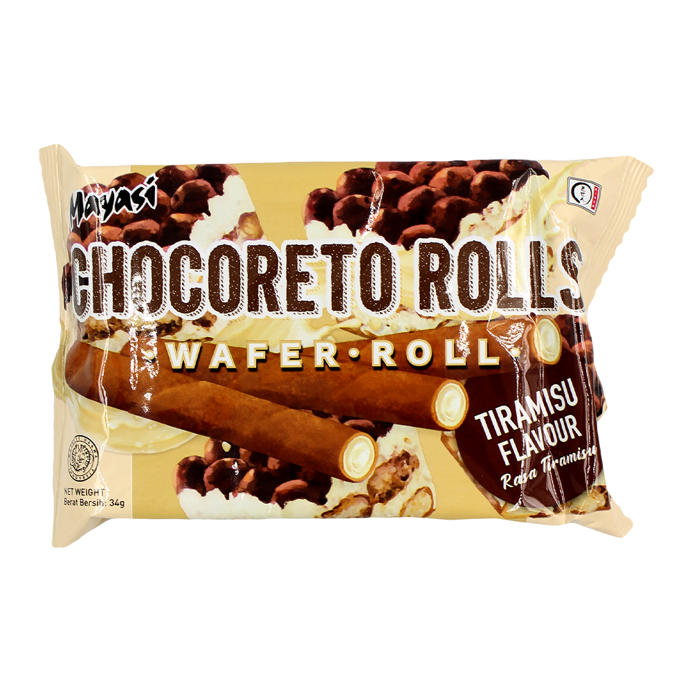 Mayasi Chocoreto Wafer Roll Tiramisu Flv 34g (Case 40)
