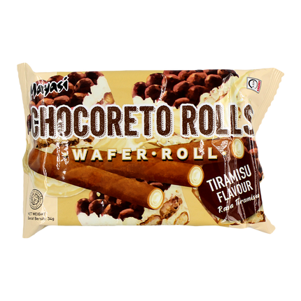 Mayasi Chocoreto Wafer Roll Tiramisu Flv 34g (Case 40)