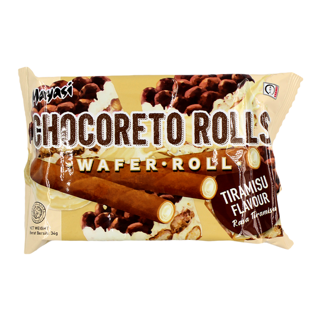 Mayasi Chocoreto Wafer Roll Tiramisu Flv 34g (Case 40)