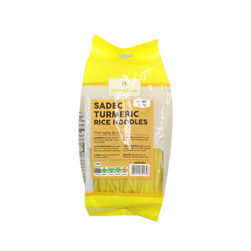 The Plantbase Store Sadec Turmeric Rice Noodles 350g (Case 25)