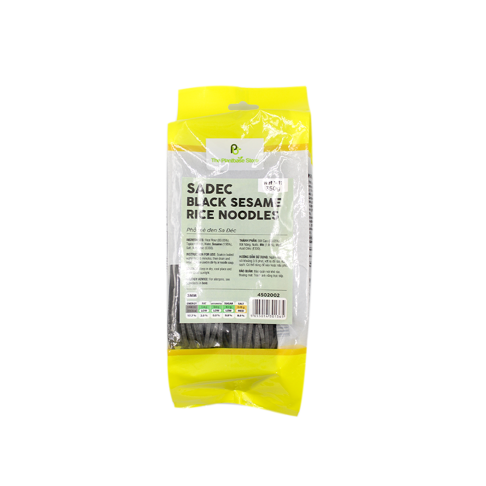 The Plantbase Store Sadec Black Sesame Rice Noodles 350g (Case 25)