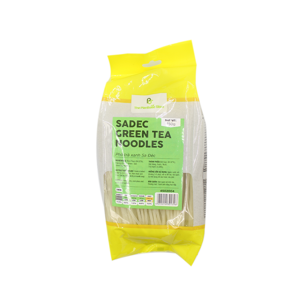 The Plantbase Store Sadec Green Tea Rice Noodles 350g (Case 25)