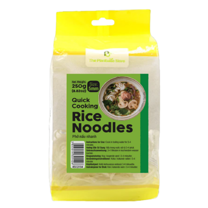 The Plantbase Store Quick Cooking Rice Noodles 5mm 250gr (Case 20)