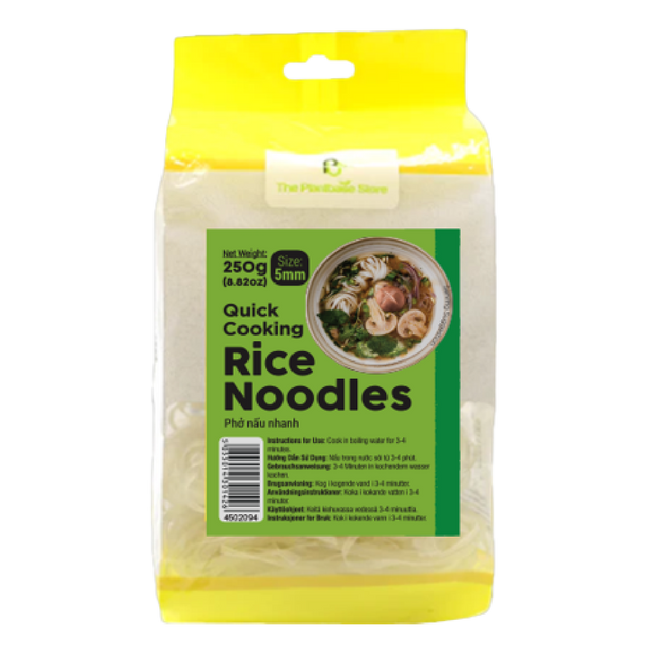 The Plantbase Store Quick Cooking Rice Noodles 5mm 250gr (Case 20)